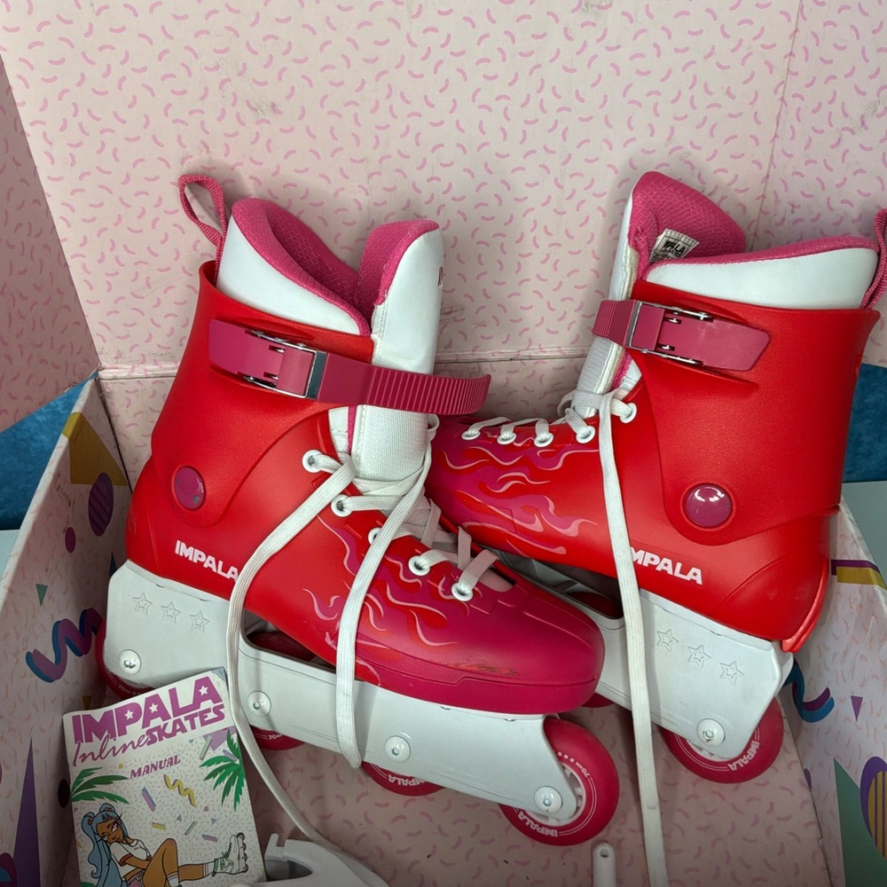 Women Impala Pink & Red Inline Skates
